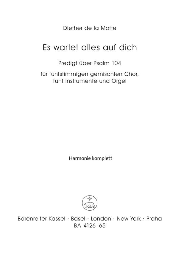 Es wartet alles auf dich - Motte, Diether de la