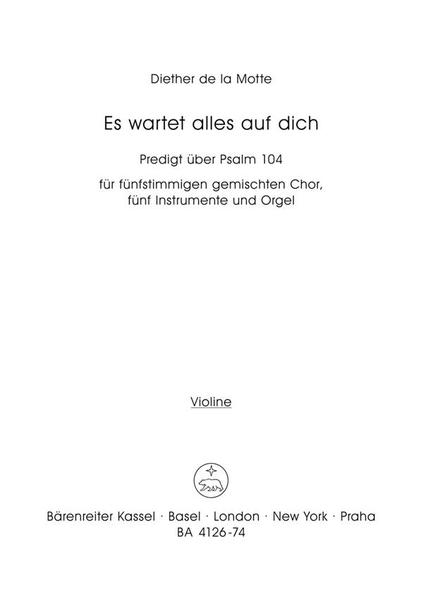 Es wartet alles auf dich - Motte, Diether de la