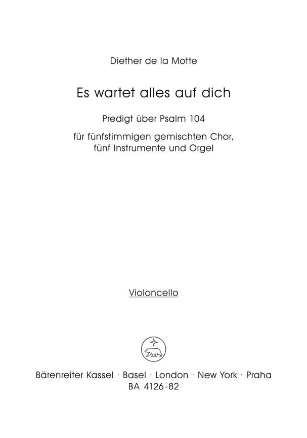 Es wartet alles auf dich - Motte, Diether de la