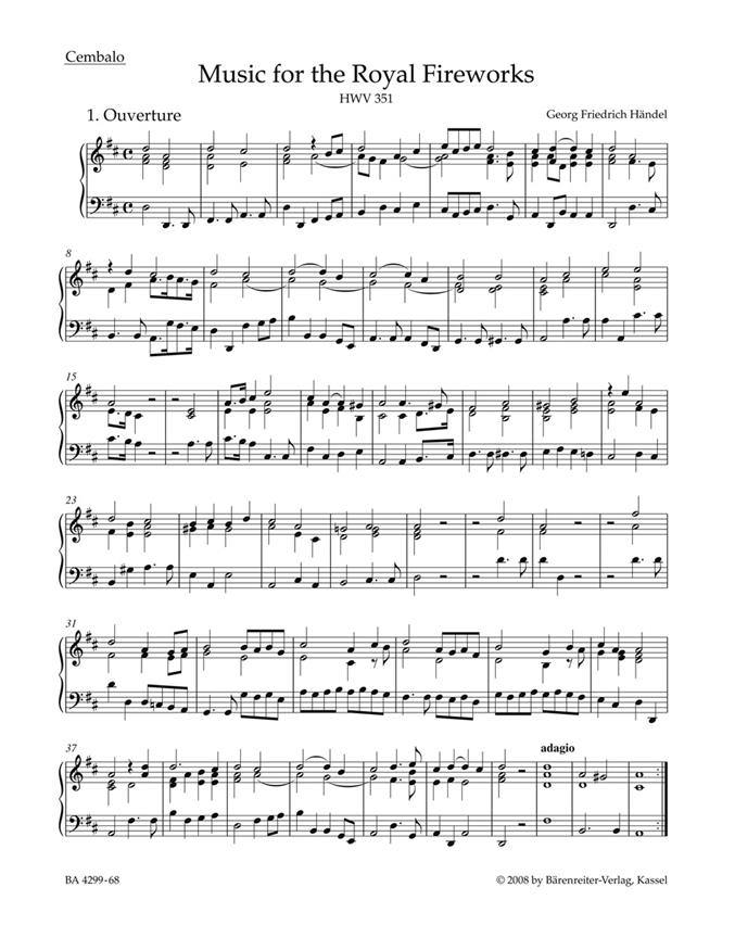 Music for the Royal Fireworks - Händel, Georg Friedrich