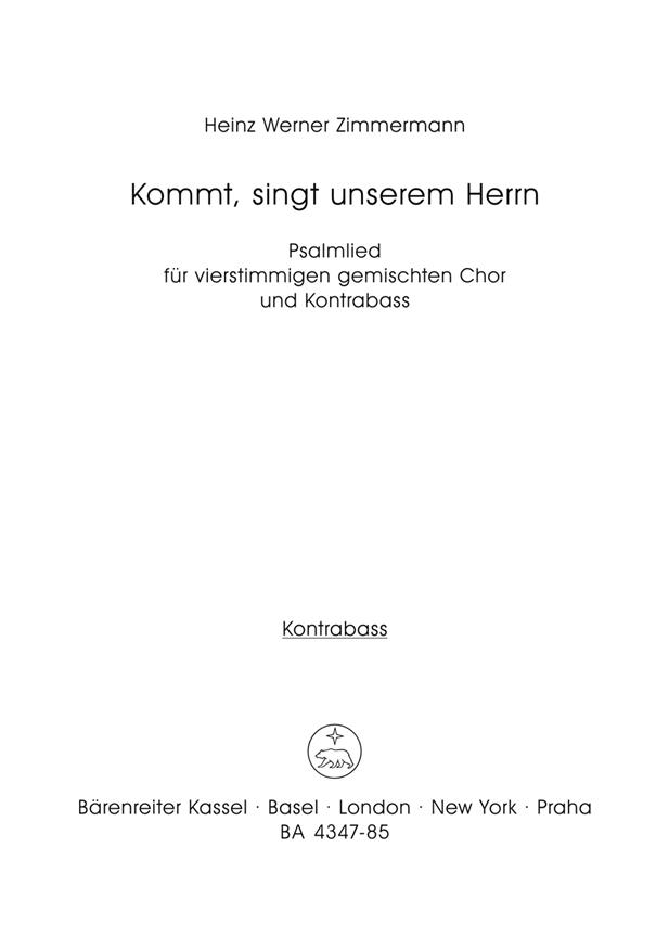 Kommt, singt unserem Herrn - Zimmermann, Heinz Werner