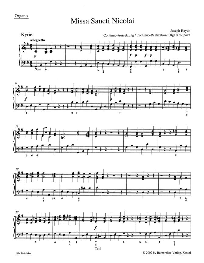 Missa Sancti Nicolai - Haydn, Joseph