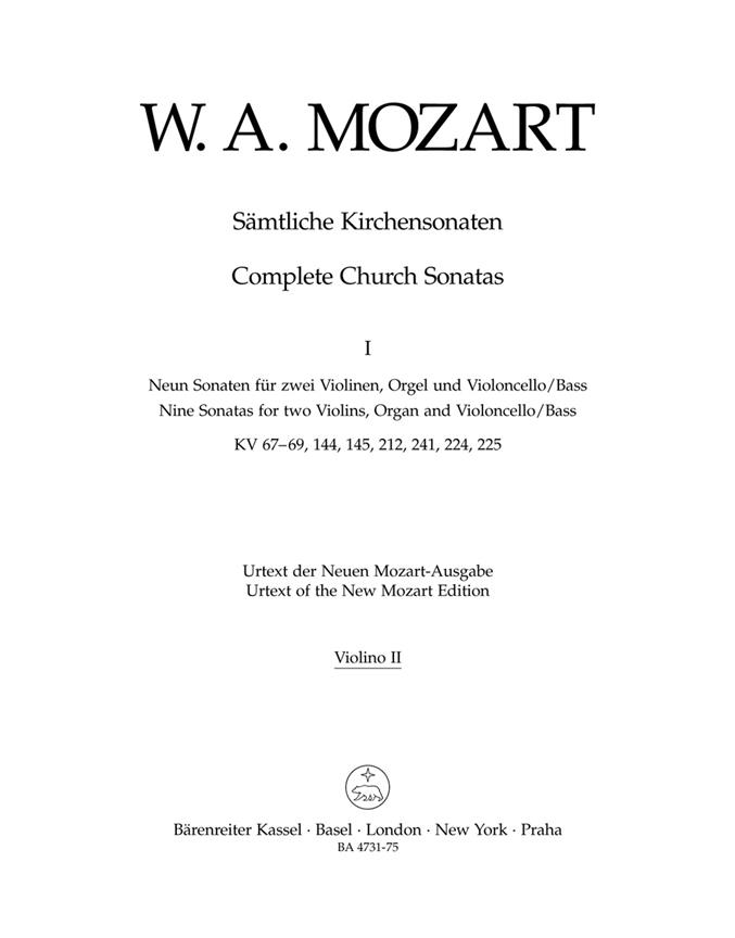 Complete Church Sonatas - Mozart, Wolfgang Amadeus
