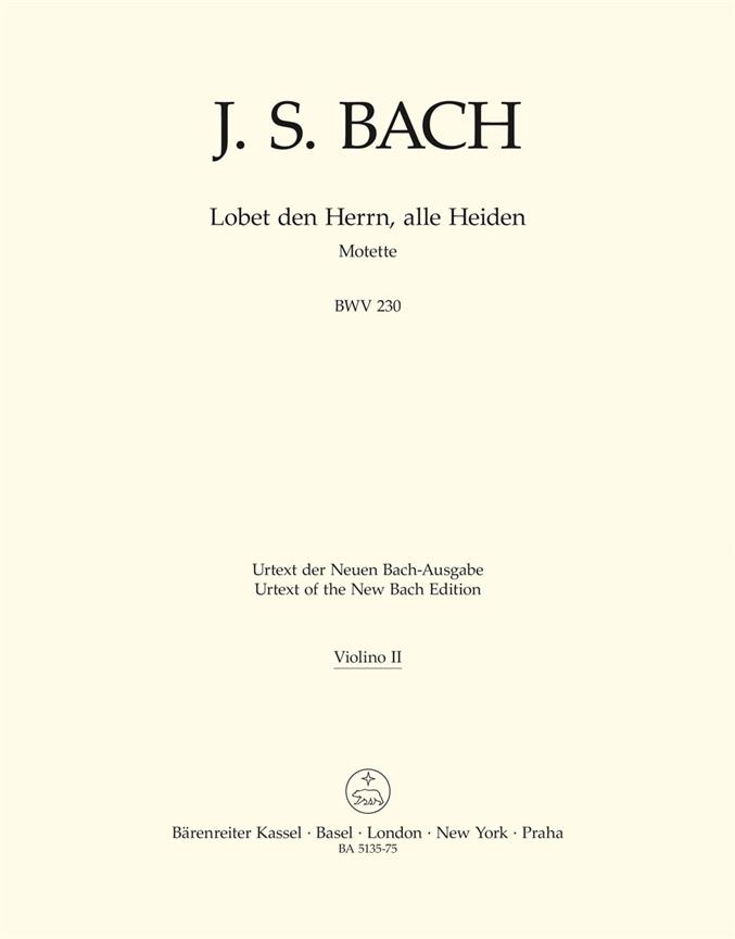 Lobet den Herrn, alle Heiden - Bach, Johann Sebastian