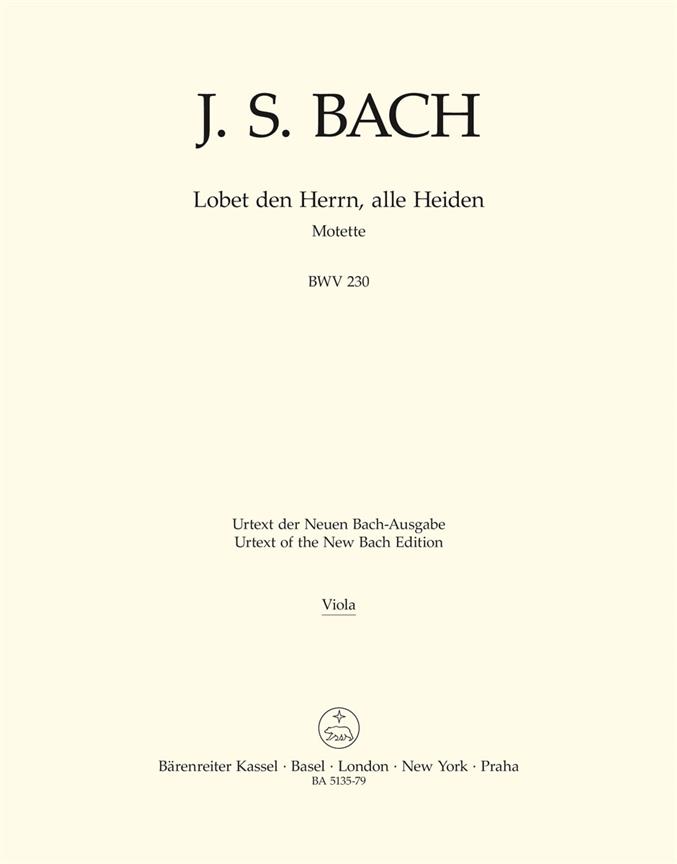 Lobet den Herrn, alle Heiden - Bach, Johann Sebastian