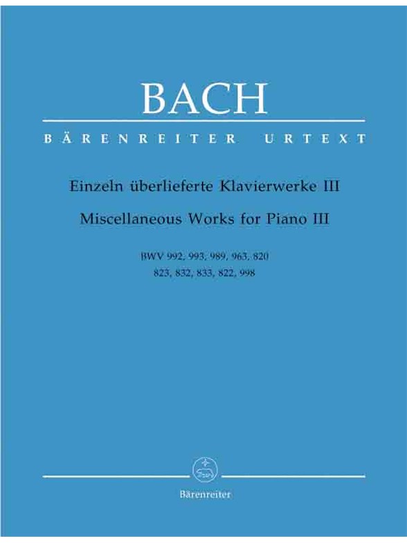 Miscellaneous Works for Piano - Bach, Johann Sebastian