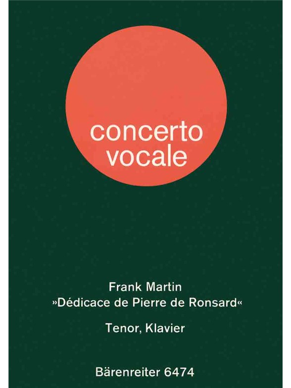 Dédicace de Pierre de Ronsard pour ténor et piano - Martin, Frank