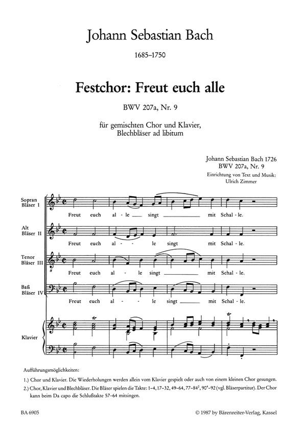 Freut euch alle - Bach, Johann Sebastian