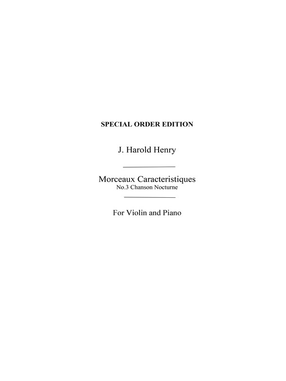 Henry, J H Chanson Nocturne Vln/Pf