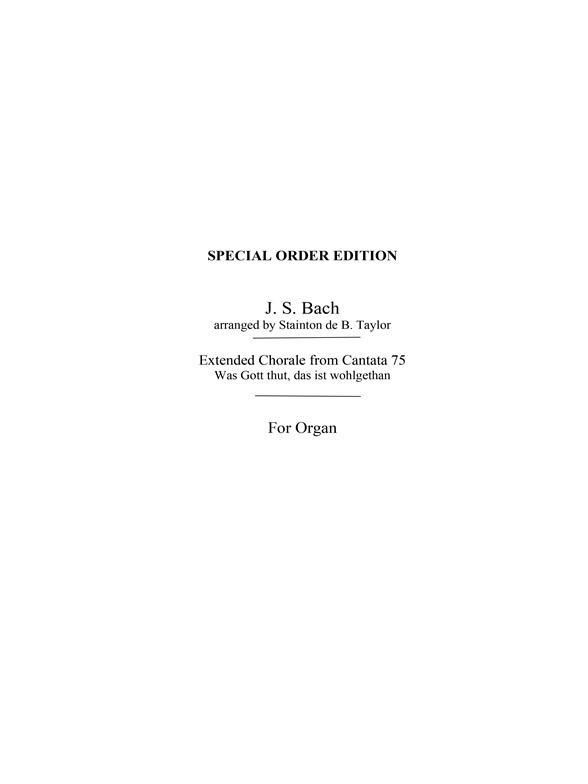 J.S Bach: Extended Chorale Taylor