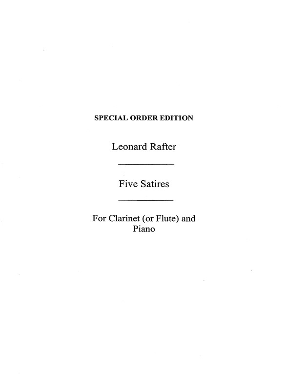 Rafter, L Five Satires Flt/Pf