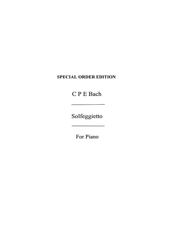 Bach, Cph Solfeggietto Pf
