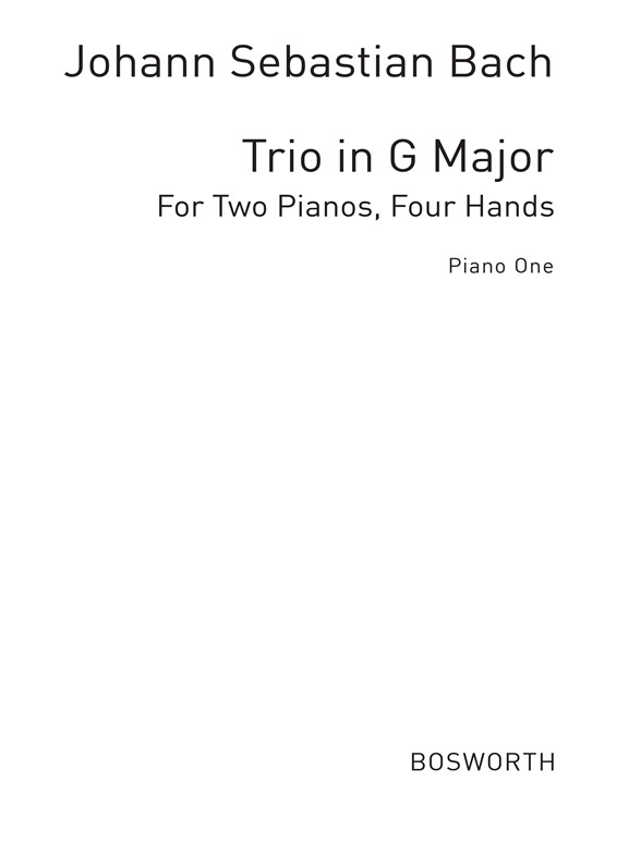 Bach, J S Trio In G From Sonata For Gamba 2pf 4hnds