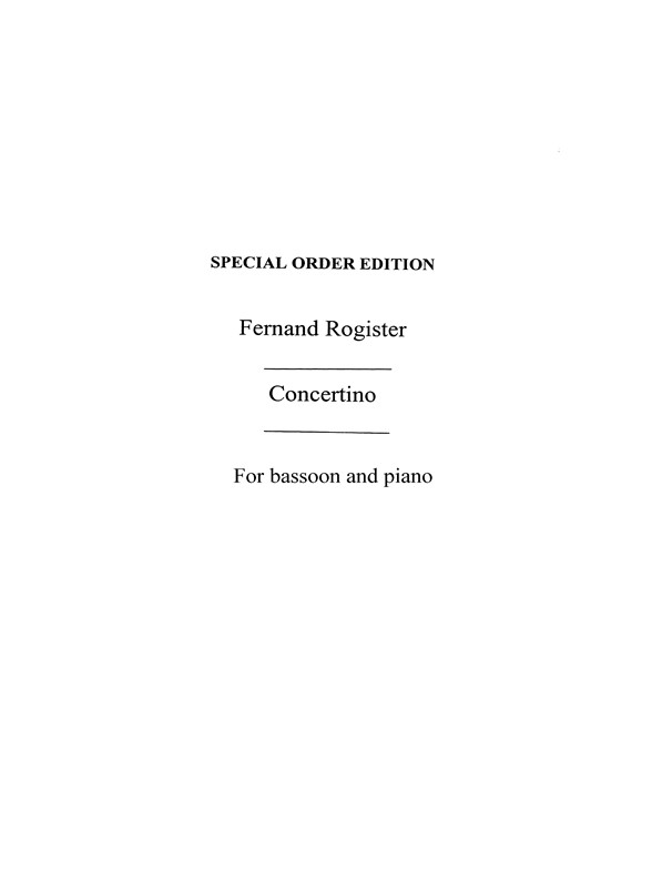 Rogister, F Concerto Bsn/Pf