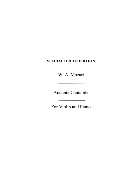 Mozart, Wa Andante Cantabile In E Sharp Vln/Pf