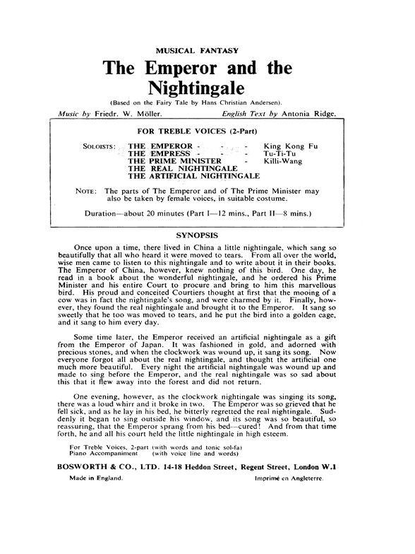 Moller, F W Emperor And The Nightingale Sa