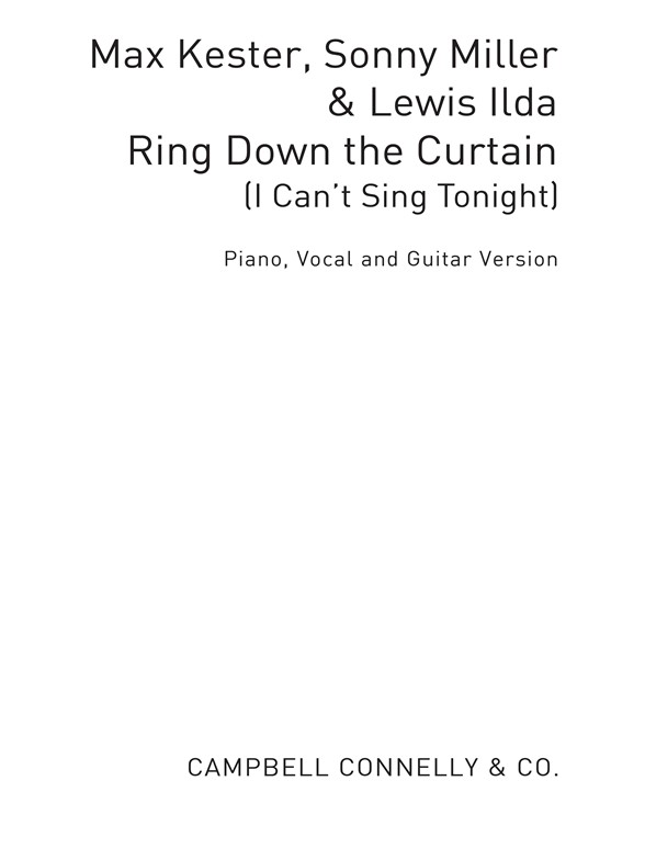 I Can't Sing Tonight (Ring Down The Curtain)