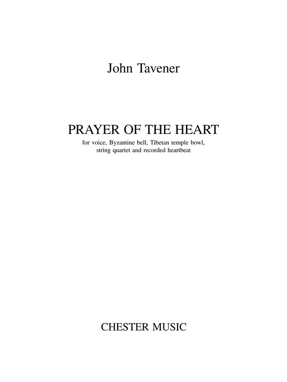 John Tavener: Prayer Of The Heart (Score)