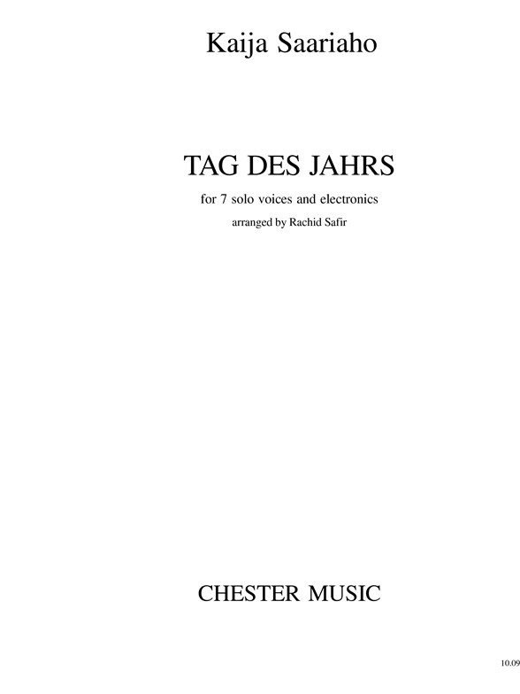 Kaija Saariaho: Tag Des Jahrs (SSSATTB)