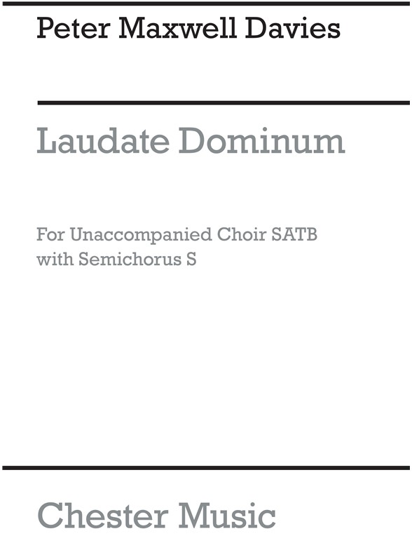 Maxwell Davies Laudate Dominum Satb