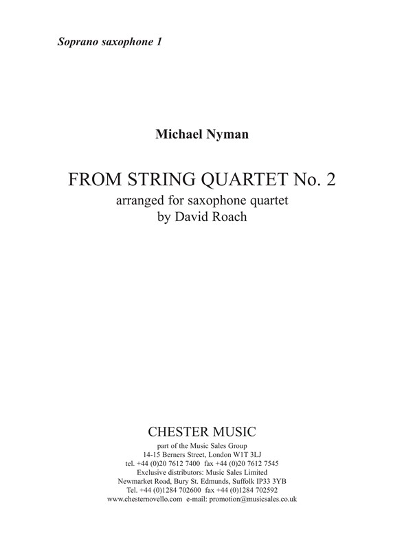 Michael Nyman: From String Quartet No.2 (Parts)