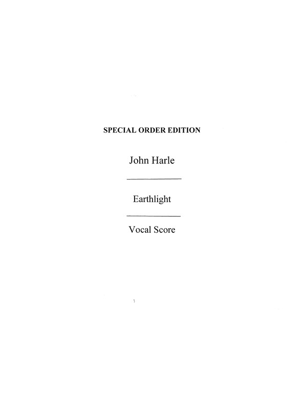 John Harle: Earthlight (Vocal Score)