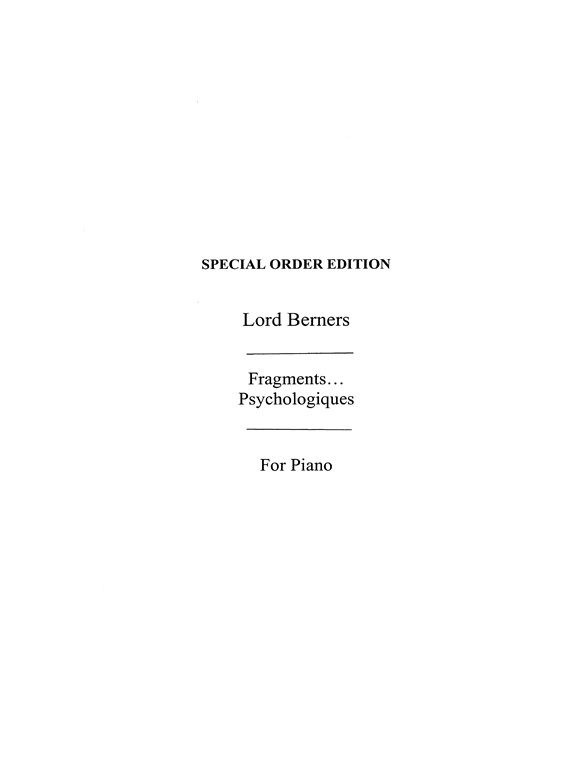 Berners Fragments Psychologiques Pf