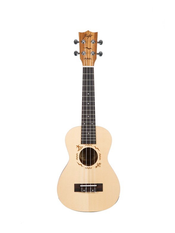 Koncert Solid Top Ukulele Flight DUC525 - Zebrano (med kvalitetstaske)