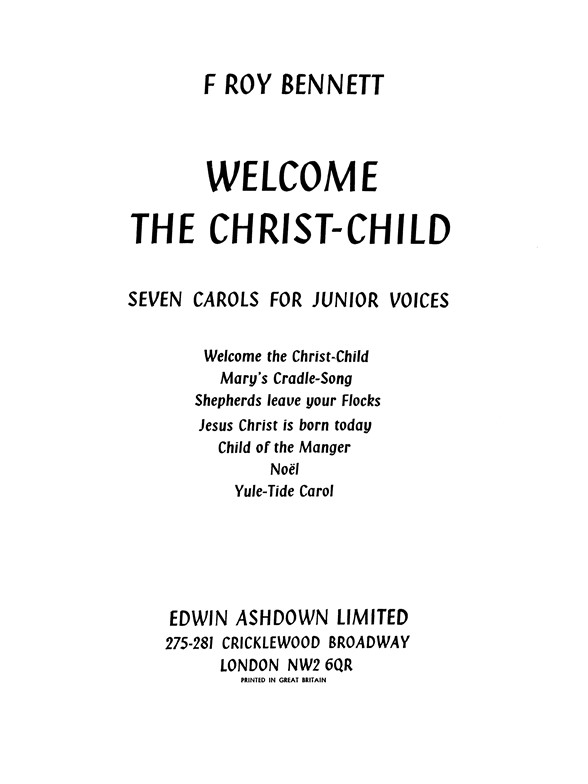 F. Bennett: Welcome The Christ Child