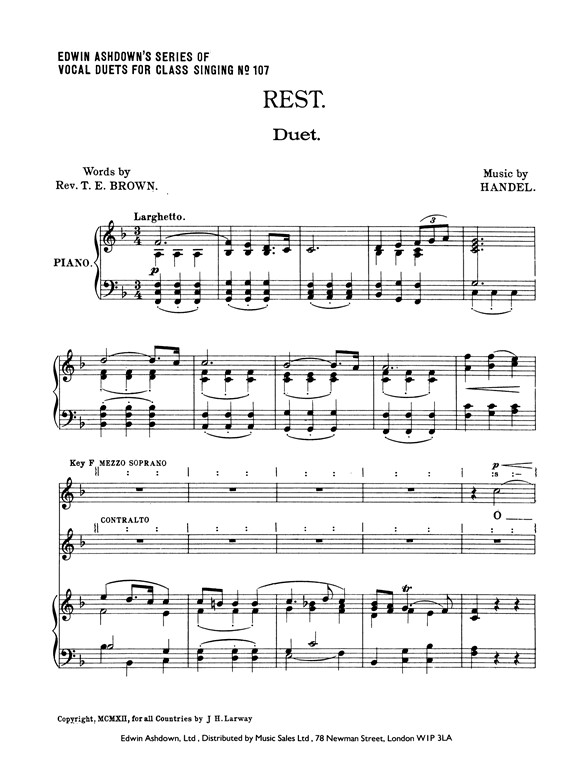 Handel, Gf Rest 2pt/Piano