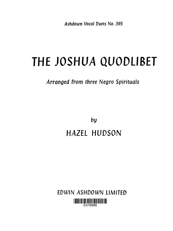 Hudson, H The Joshua Quodlibet 2pt/Pf