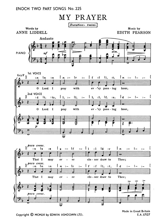 Pearson, E My Prayer 2-pt/Pf