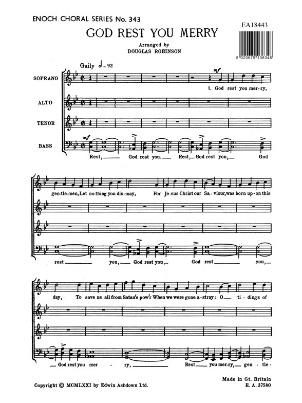 Robinson, D God Rest You Merry Satb