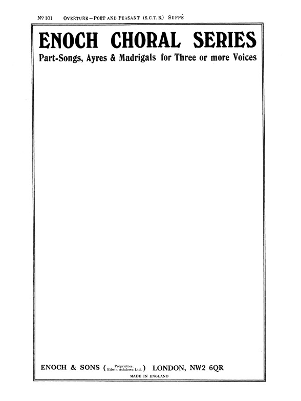 Suppe Overture - Poet And Peasant Satb/Pf