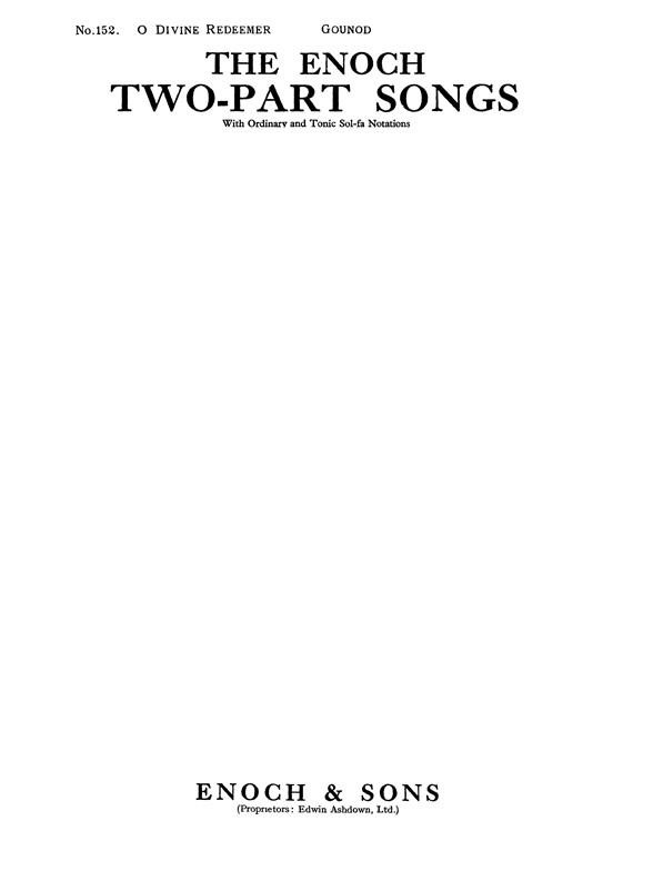 Gounod O Divine Redemmer 2 Part And Piano