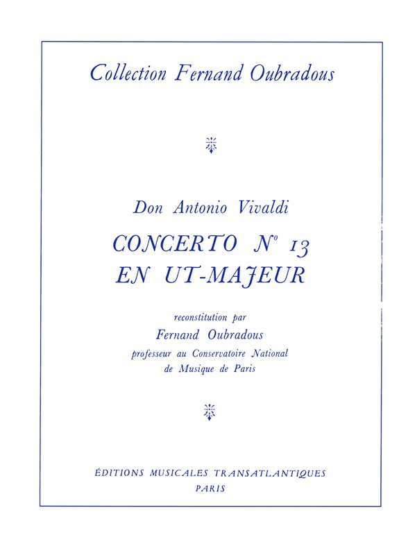 Antonio Vivaldi: Concerto N°13, En Ut Majeur