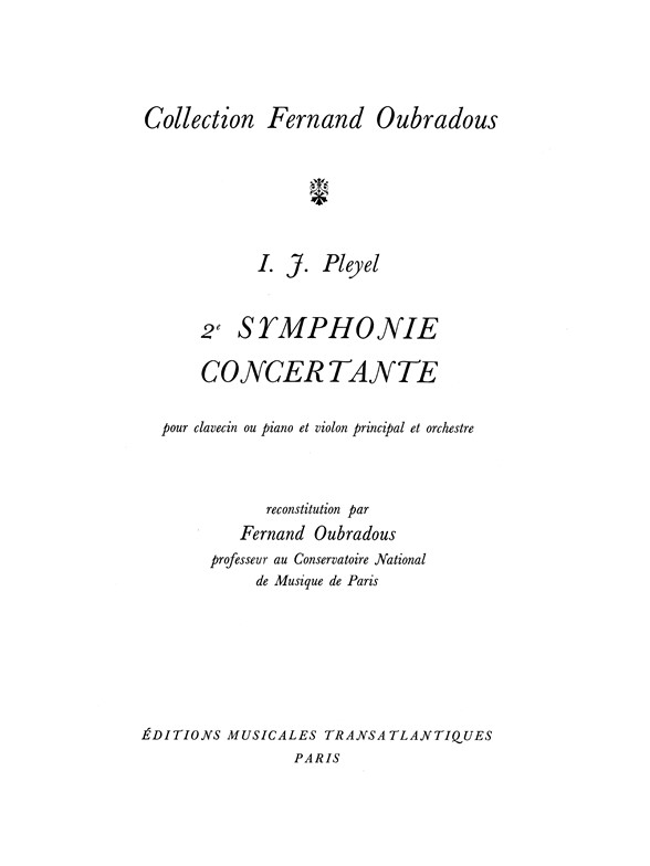 Ignace Pleyel: Deuxième Symphonie Concertante