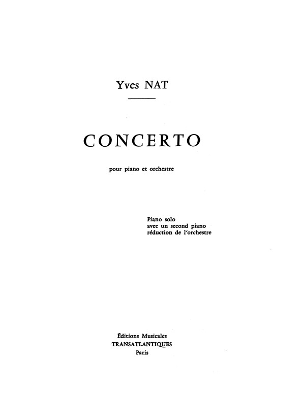 Yves Nat: Concerto