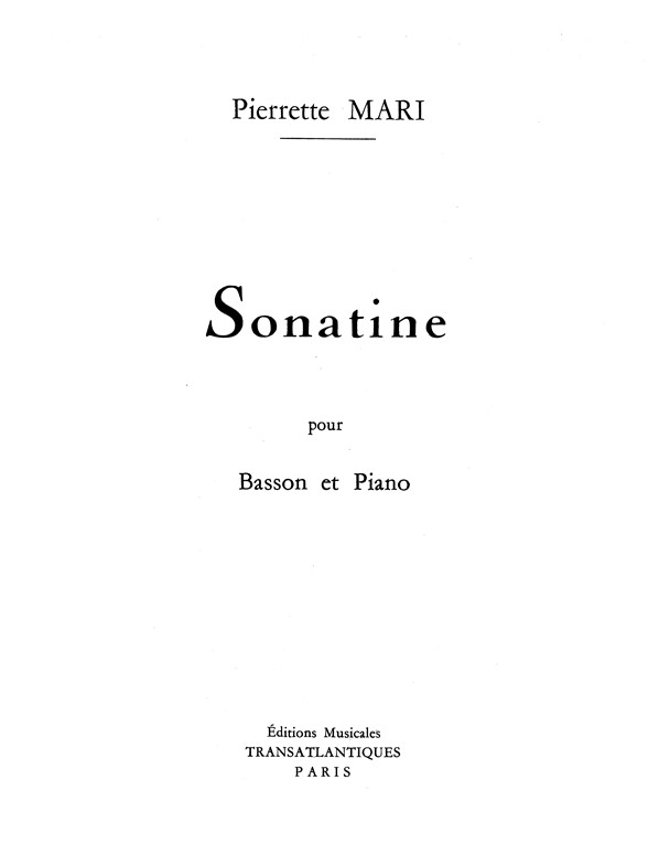 Pierrette Mari: Sonatine
