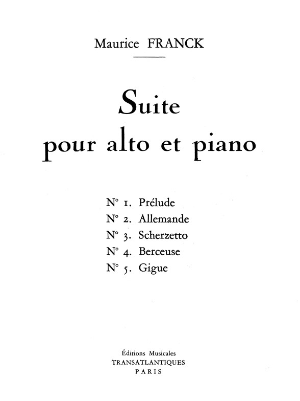 Maurice Franck: Suite