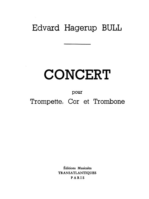Edward Hagerup Bull: Concert