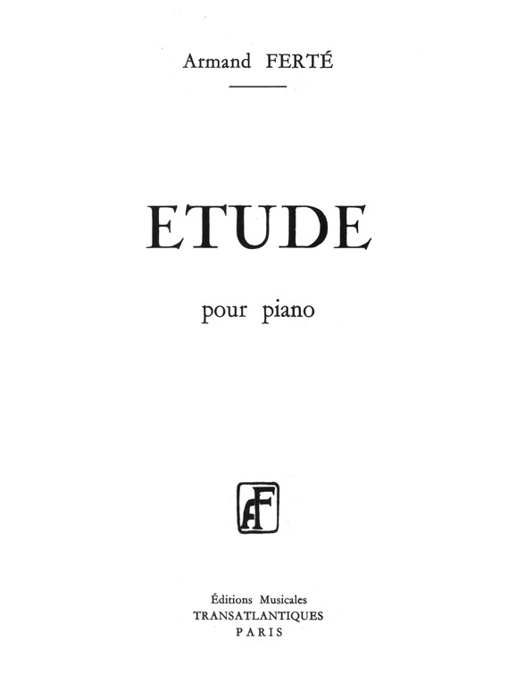 Armand Ferte: Etudes