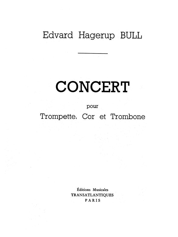 Edward Hagerup Bull: Concert