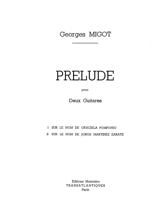 Georges Migot: Prélude
