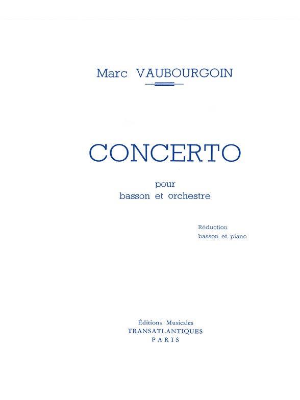 Marc Vaubourgoin: Concerto