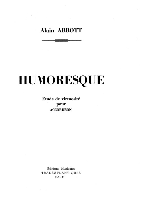 Alain Abbott: Humoresque