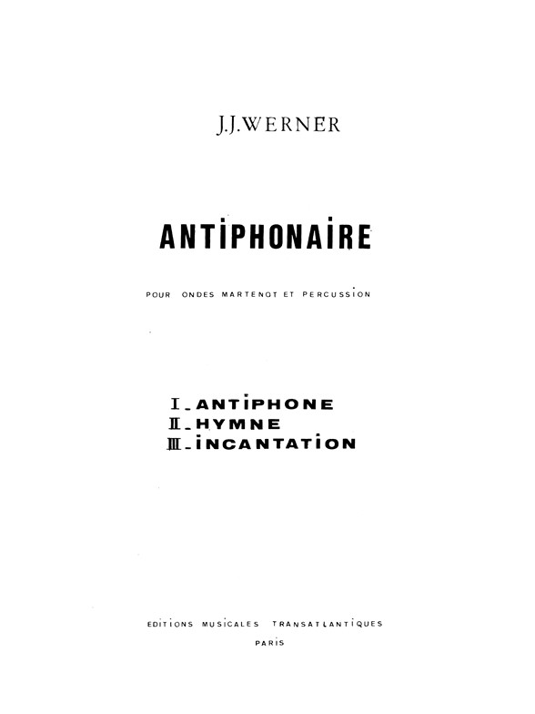 Jean Jacques Werner: Antiphonaire