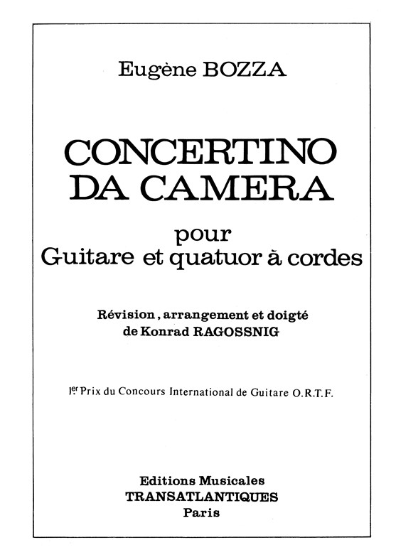 Eugène Bozza: Concertino Da Camera