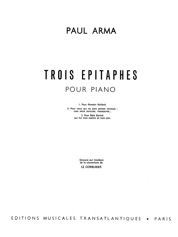 Paul Arma: 3 Épitaphes