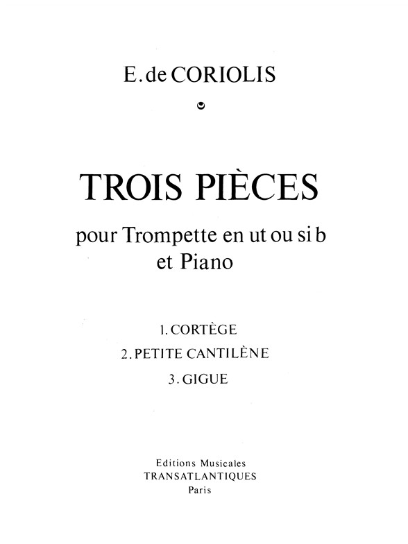 Emmanuel De Coriolis: 3 Pièces